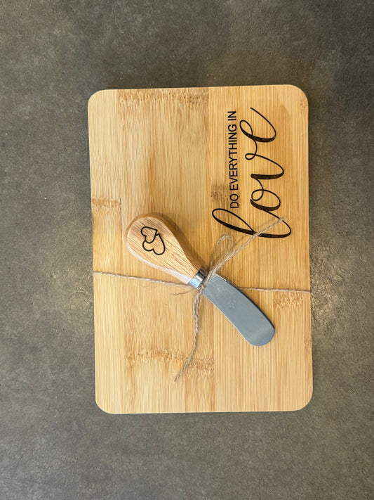 “Do Everything in Love” Small Bread Board with spatula