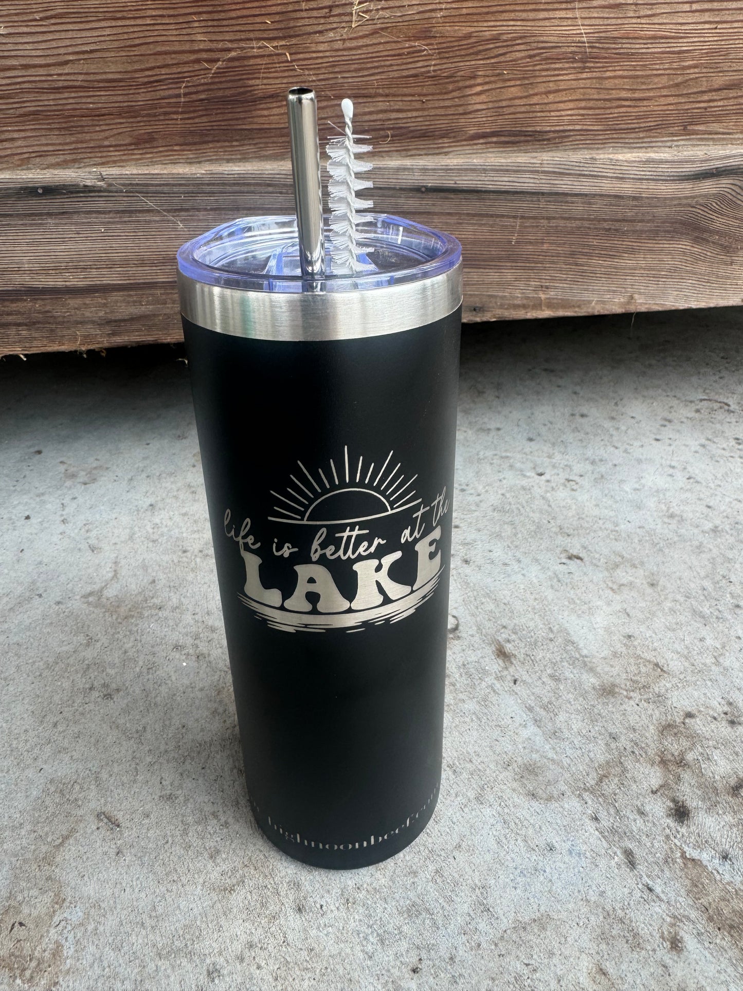 Life is Better at the Lake Black Thermos